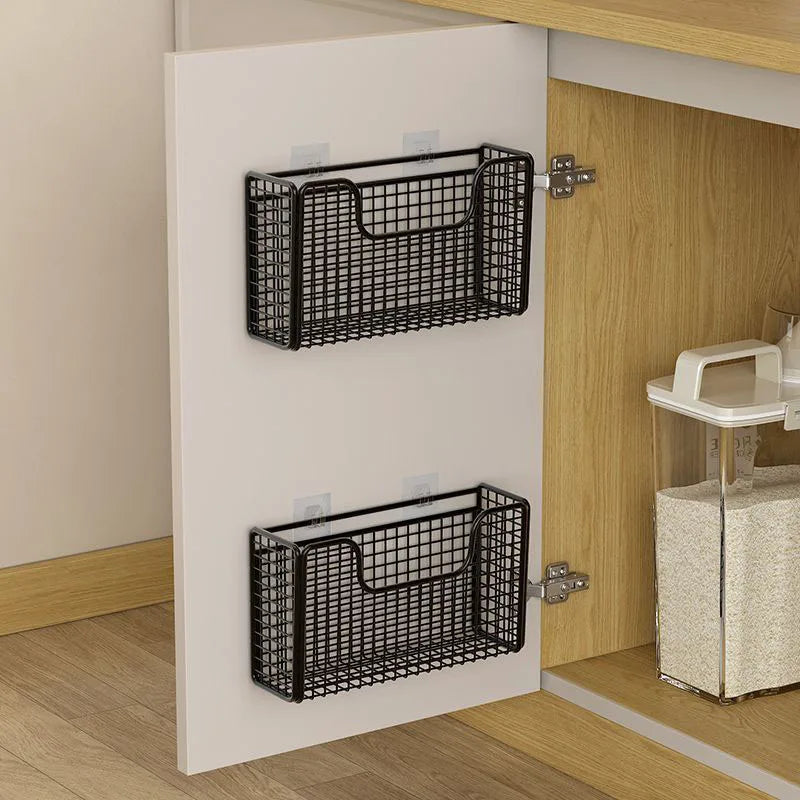 Punch-Free Wall-Mounted Kitchen & Bathroom Storage Rack for Cabinets