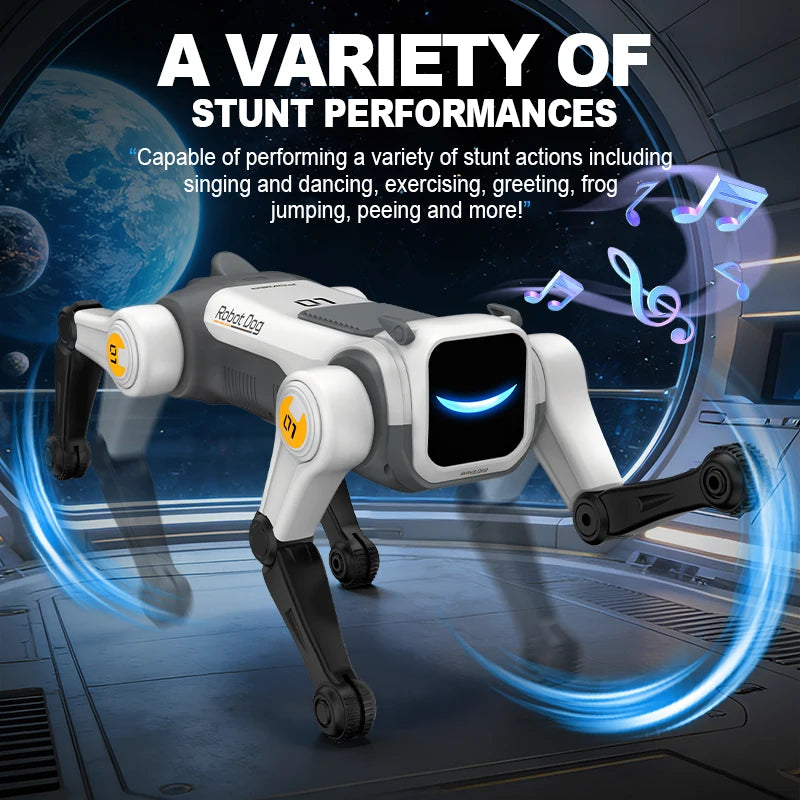 Interactive Robotic Dog Toy with Voice Control & Stunts - Kid's Gift