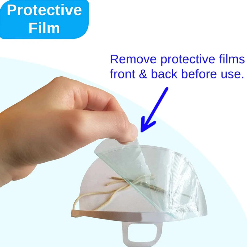 Reusable Clear Face Mask with Anti-Fog Shield for Microblading & Tattoo Safety - 10 Pack