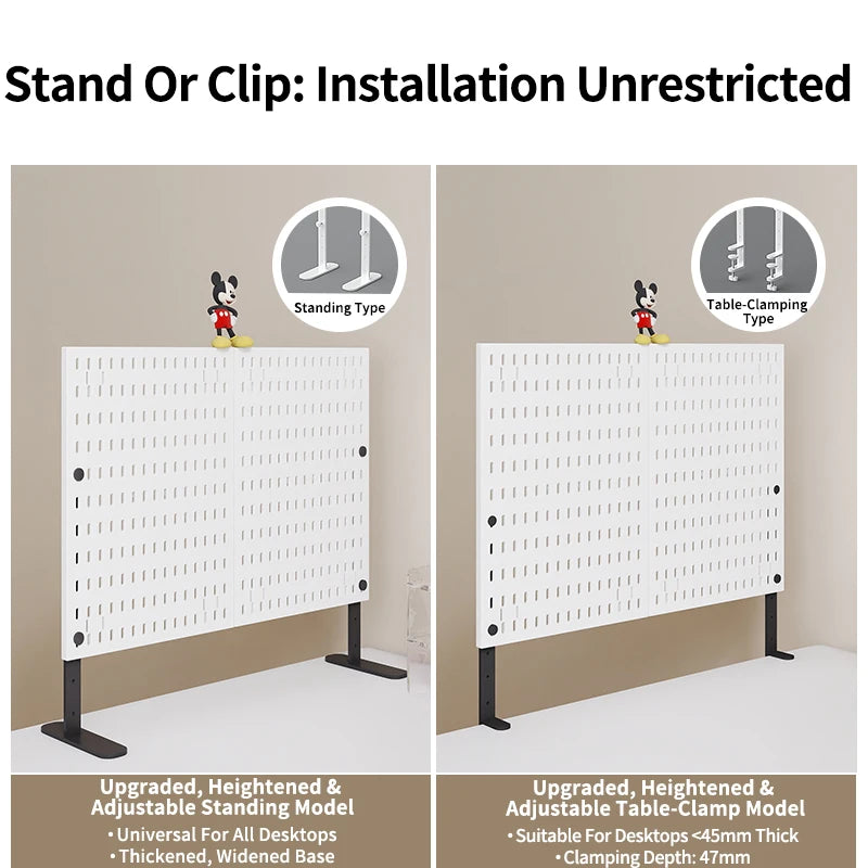Drill-Free Pegboard Organizer for Desktop & Dorm Storage - Vertical Pegboard Clip-On