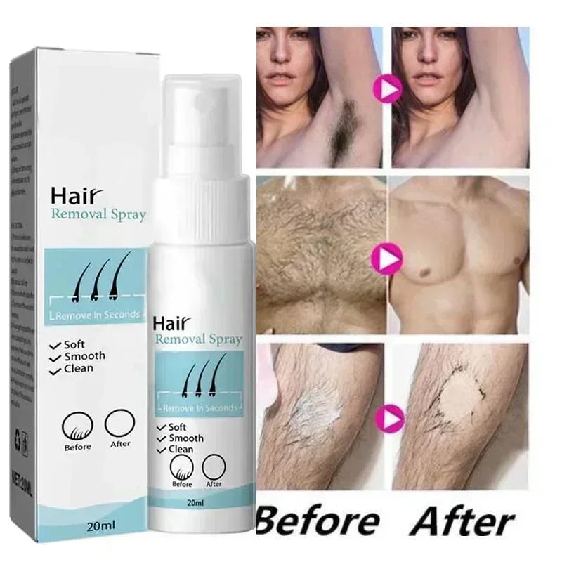 Permanent Hair Removal Spray - Pain-Free, Long-Lasting Results, Gentle on Skin