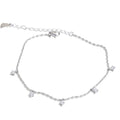 Stainless Steel Chain Anklet for Women Zirconia Drop Foot Jewelry Summer Beach Waterproof Accessory
