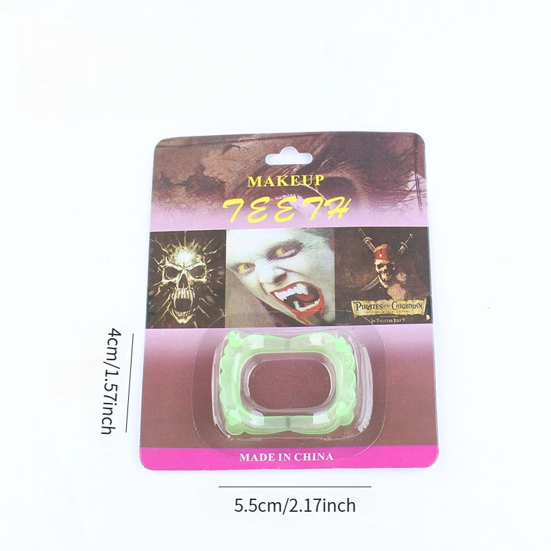 Halloween Vampire Fangs Glow-in-the-Dark Teeth Set for Prank and Costume