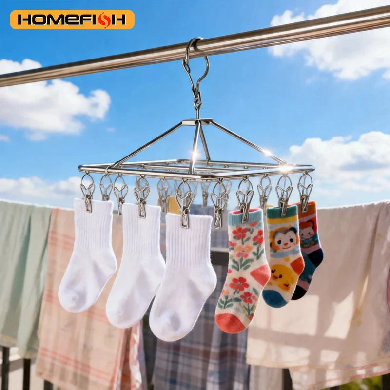 Stainless Steel Windproof Clothespins for Laundry, Towels, Socks & Bras