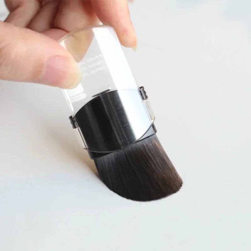 Mini Telescopic Makeup Brush Set for Travel - Nylon Bristles & ABS Handle