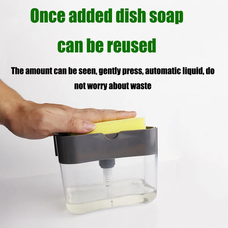Kitchen Sink Soap Dispenser with Sponge Holder - Large Capacity, Easy to Use, Multiple Colors