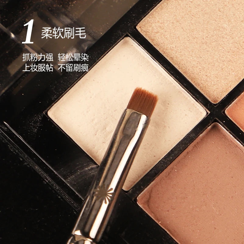 Piccasso Grey Makeup Brush Flat Head Eyeliner Brush Fiber Hair Solid Wood Professional Beauty Tool