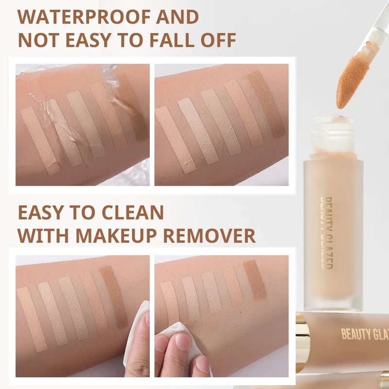 Full Coverage Liquid Concealer for Dark Circles & Blemishes - Waterproof, Long-Lasting Makeup
