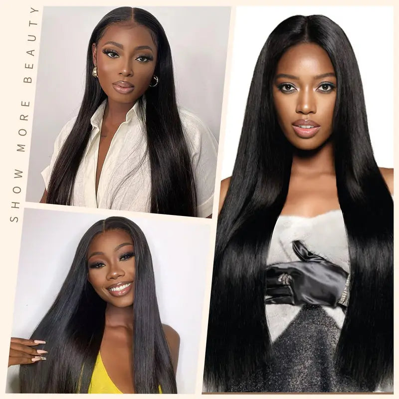 Virgin Human Hair Bundles with 5x5 Closure - Straight 10-30 Inch