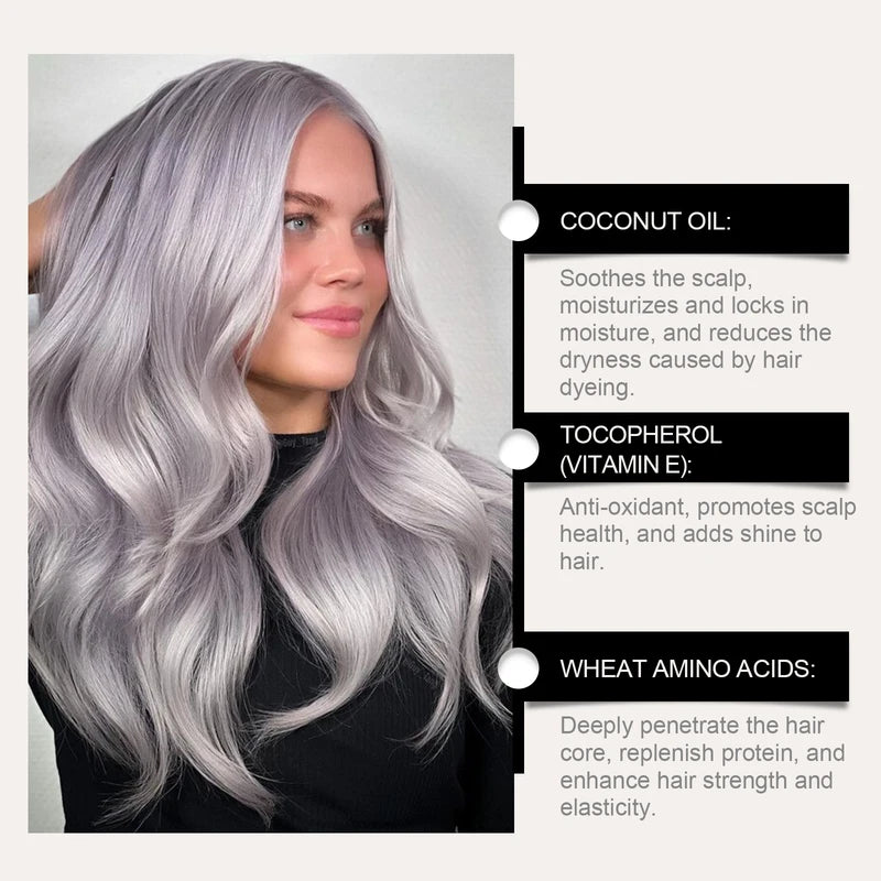 Temporary Silver Hair Color Spray - Washable Hair Dye with Plant Extracts, Nourishing & Easy to Use