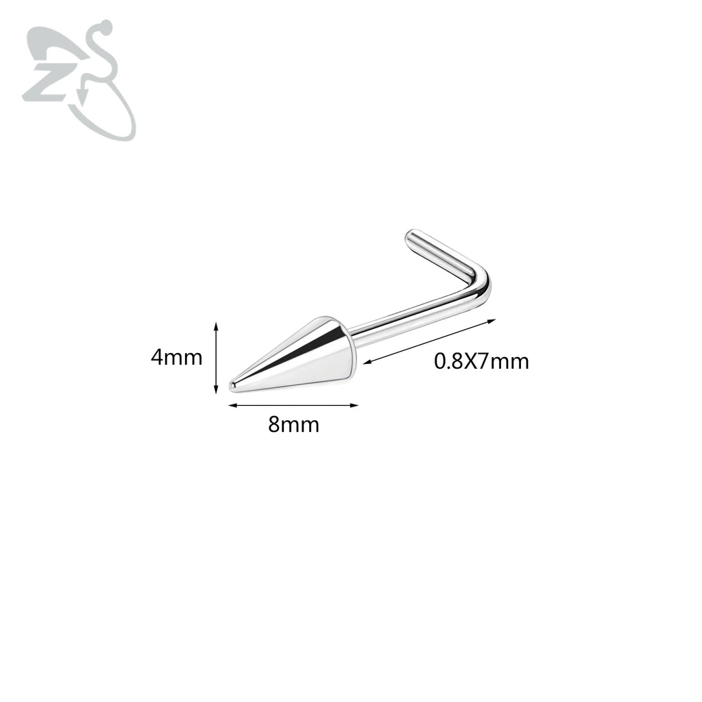 Stainless Steel Nose Piercing Studs Men Women Spike Cones 6-10MM Body Jewelry