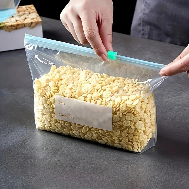 Reusable Food Storage Bags with Zipper Leak-Proof Airtight Kitchen Organizer