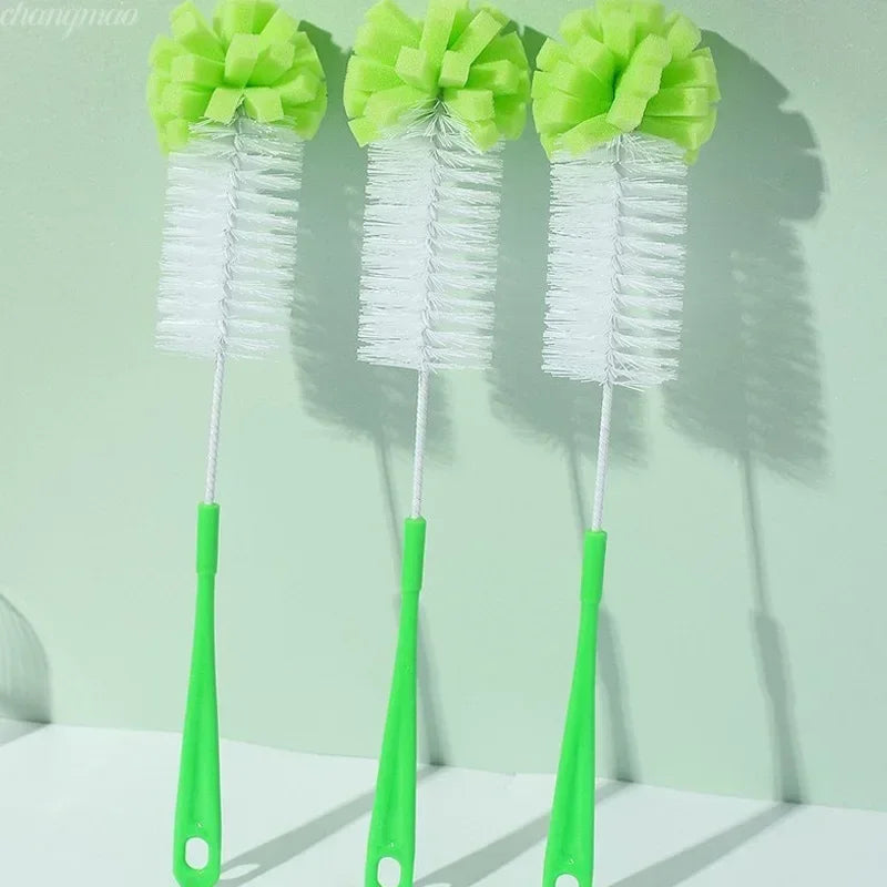 360 Degree Bottle Brush for Narrow Neck Water and Milk Bottles - Flexible Sponge Scrubber