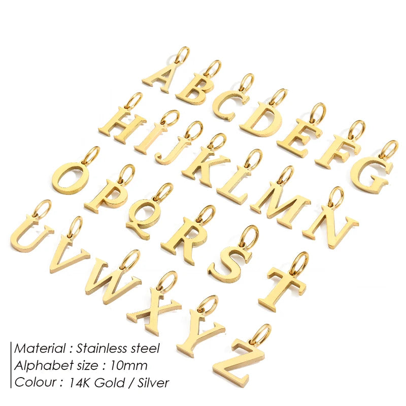 Initial Alphabet Pendant Necklace Charms for Jewelry Making Women’s Accessories