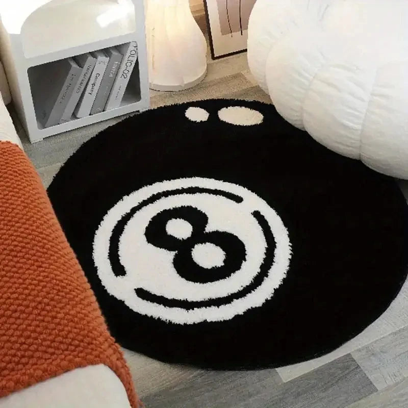 Fuzzy Billiards Carpet Floor Mat - Soft Living Room Rug for Bedroom & Home Decor