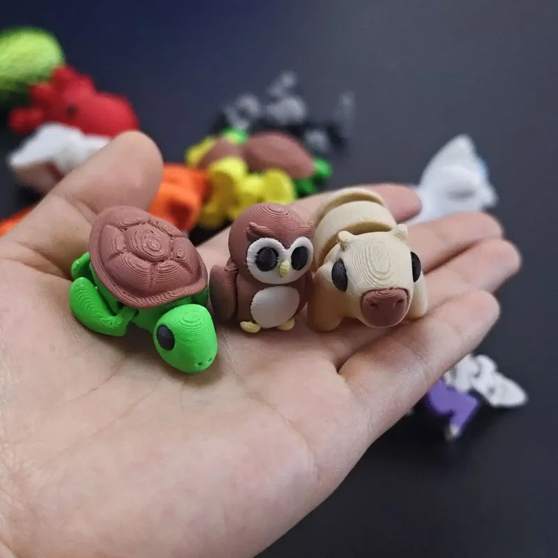 3D Printed Mini Animal Model with Movable Joints - Eco-Friendly Desktop Ornament