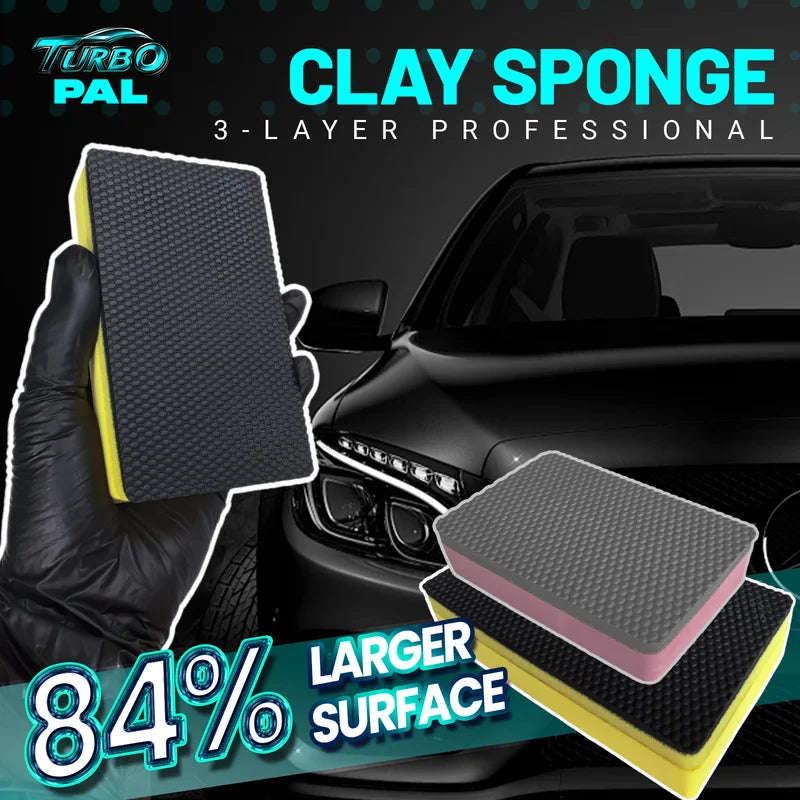 Nano Clay Sponge 2-Pack - Scratch-Safe Car Detailing & Multi-Surface Cleaning