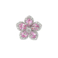 Colored Zircon Double Flower Ring for Women Gold Plated Stainless Steel Wedding Jewelry Gift