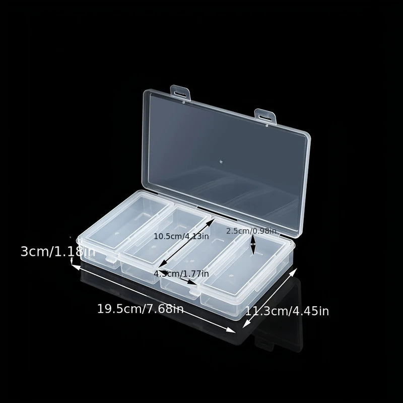 Adjustable Clear Plastic Storage Organizer Box with Removable Dividers for Craft & Sewing Supplies