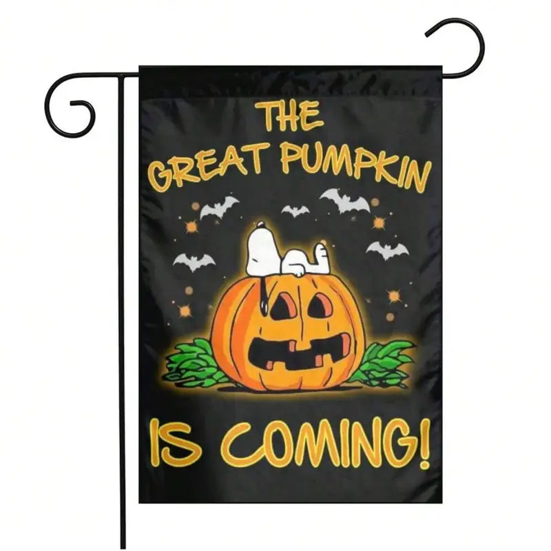 Double-Sided Pumpkin Ghost Garden Flag - Outdoor Yard Banner, Easy Hang, No Pole
