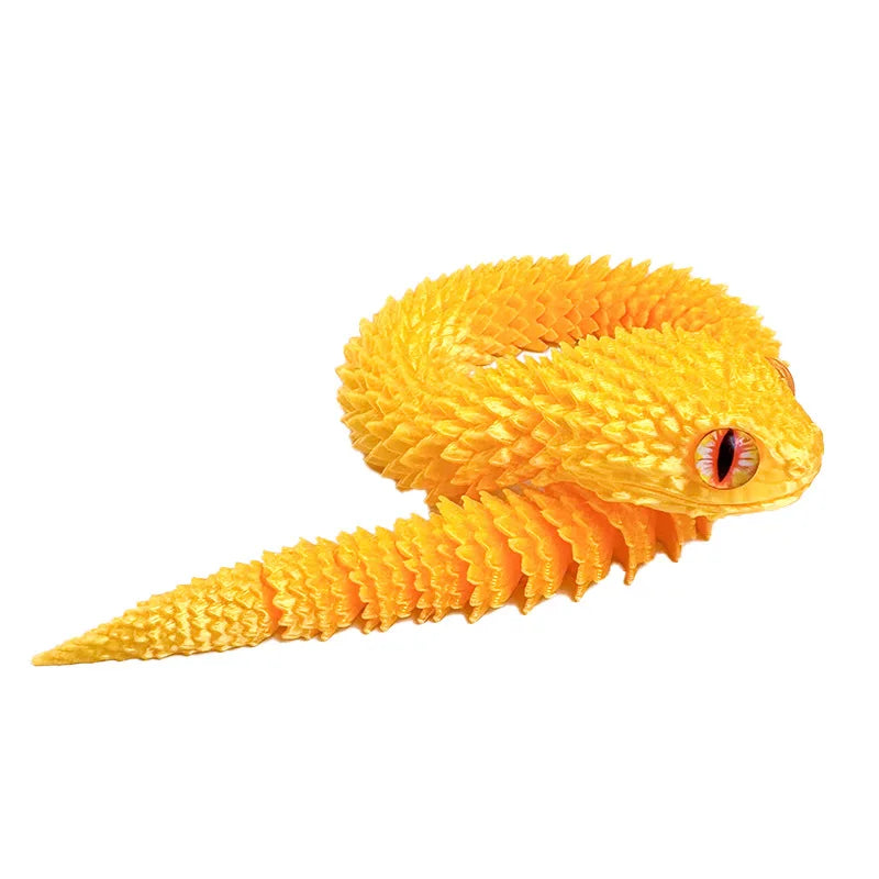 3D Printed Snake Desk Decor - Flexible Articulated Fidget Toy & Room Ornament