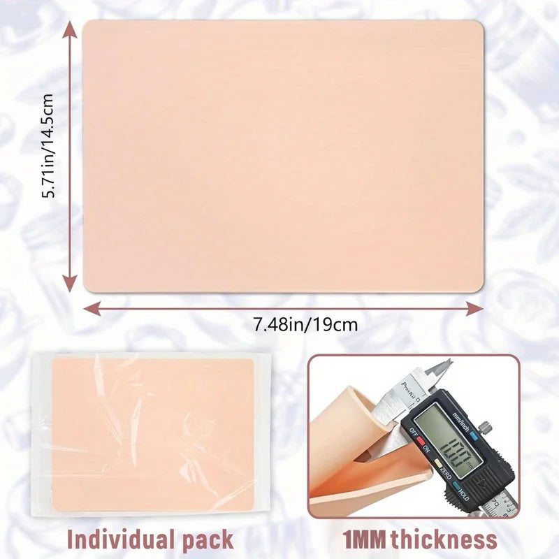 Tattoo Practice Skin - Reusable Silicone Fake Skin for Permanent Makeup Exercises