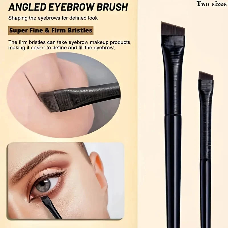 Eyeliner Brush Set with Tilted Fine Blade for Precise Makeup Application - 5 Pieces