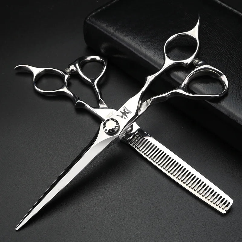 Professional Hair Cutting Scissors 6.5 Inch Thinning & Styling Shears, Sharp Steel Barber Scissors