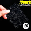 10-Pack Transparent Jelly Nail Tips Sticker with Double-Sided Gel Nail Glue for Press-On Nails