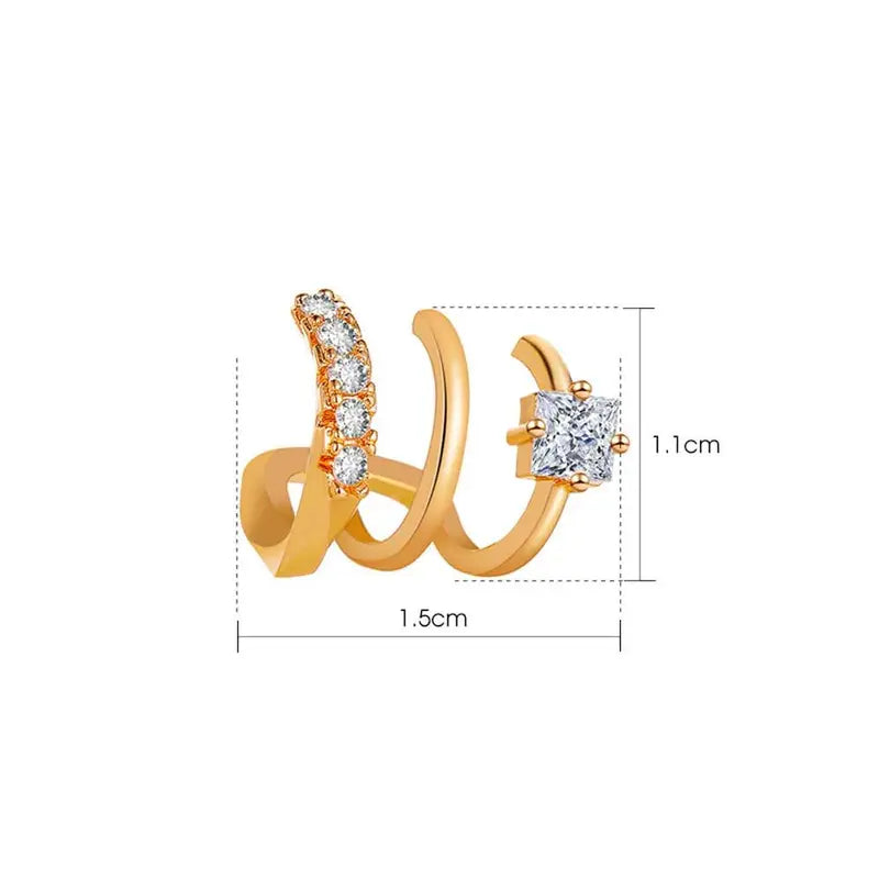 Clip Earrings with Rhinestones Ear Cuff Cartilage Jewelry Women Fashion