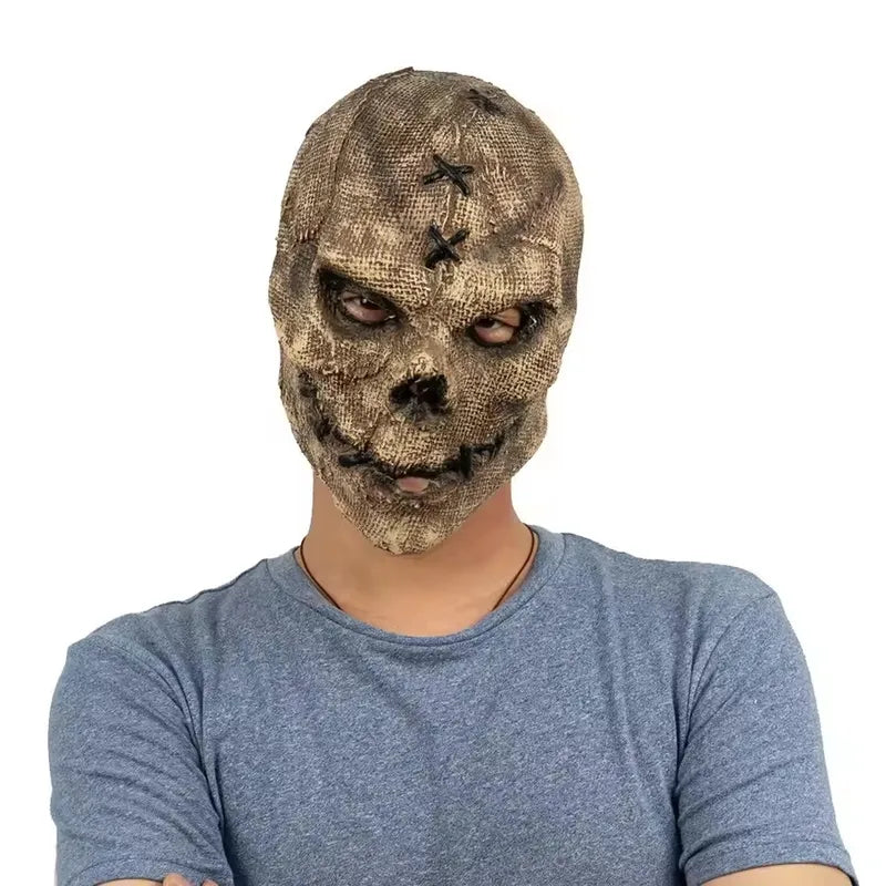 Halloween Killer Skull Mask Cosplay Scary Skeleton Latex Helmet for Party and Haunted House