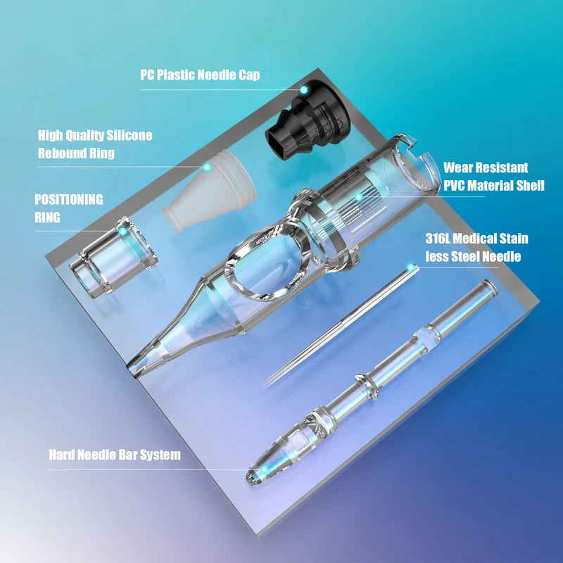 Disposable Tattoo Needle Cartridges Set - Mixed Sizes, Safe & Sterile