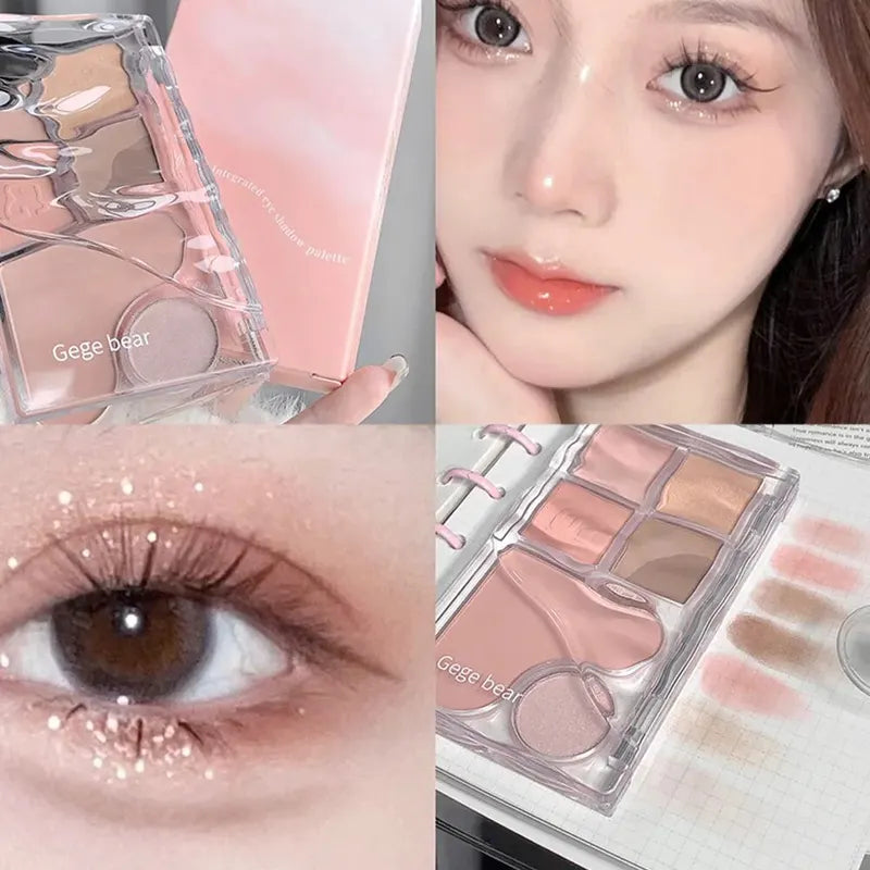 Long-Lasting Eyeshadow & Contour Palette with Matte, Pearlescent & Earth Tones