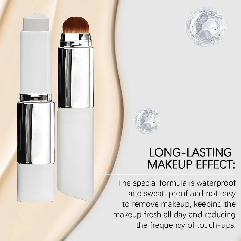 Two-in-One Color-Changing Foundation Stick - Lightweight, Full Coverage, Natural Finish, 13g