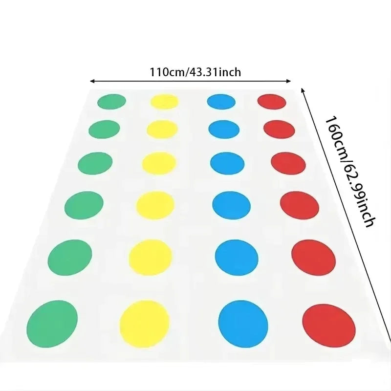 Family Indoor Outdoor Twister Party Game - Body Twisting Interactive Group Sports Toy