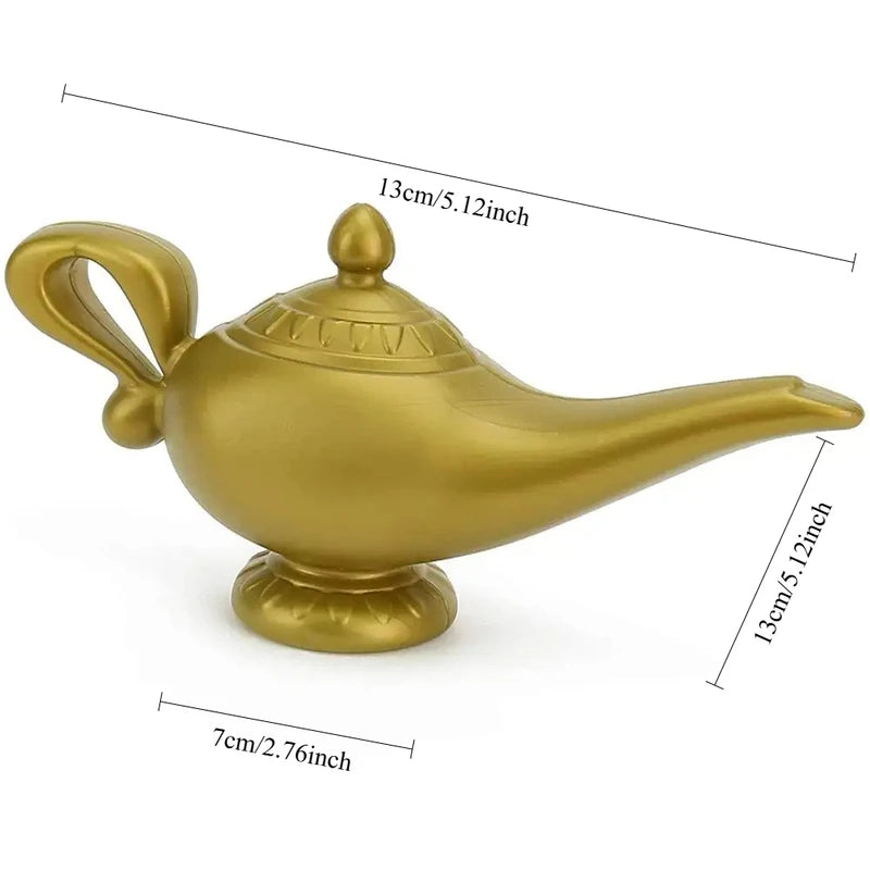 Genie Lamp Halloween Prop Home Decor Fantasy Figurine Aladdin Costume Accessory