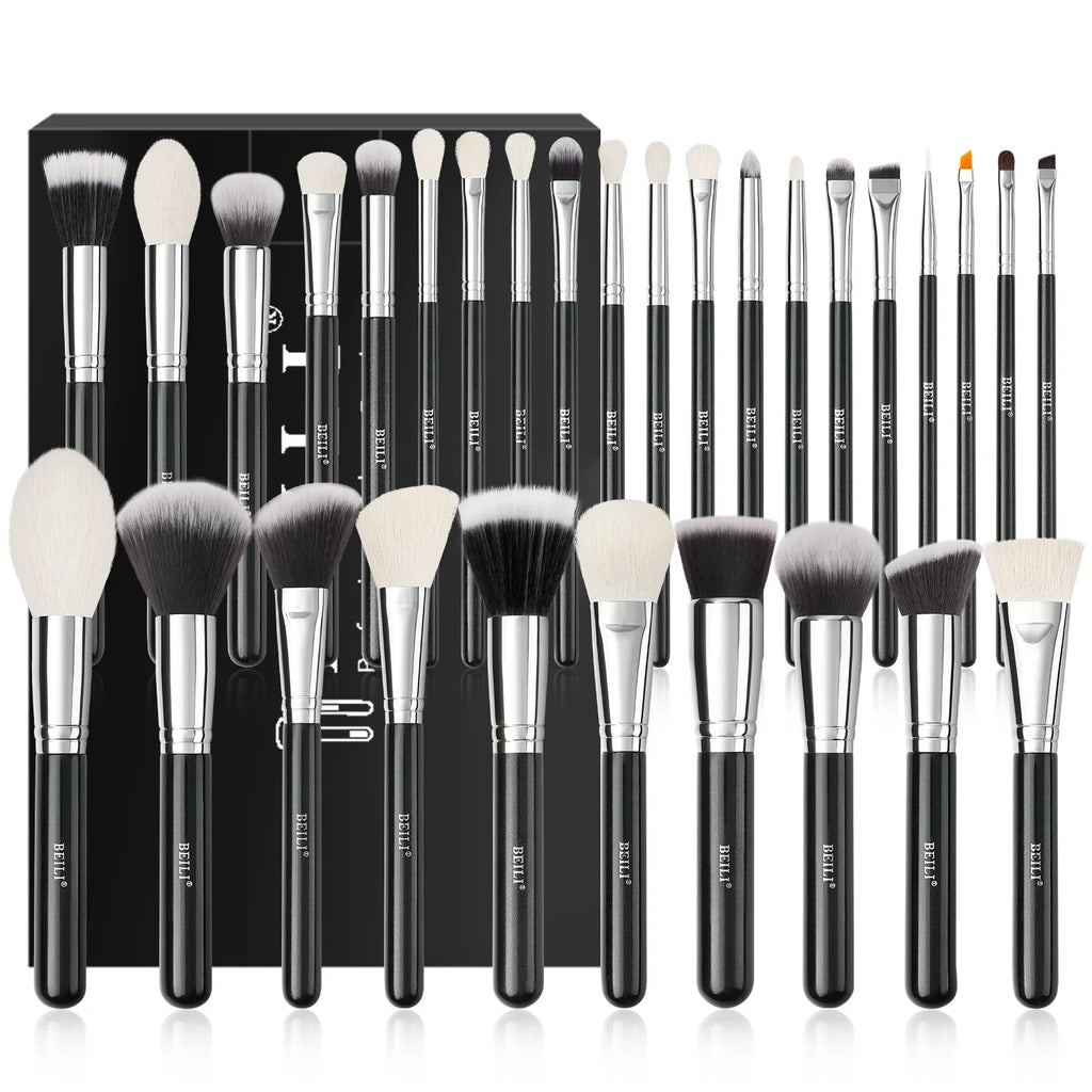 Professional Makeup Brush Set 30 Pcs Natural Goat Hair Face & Powder Brushes