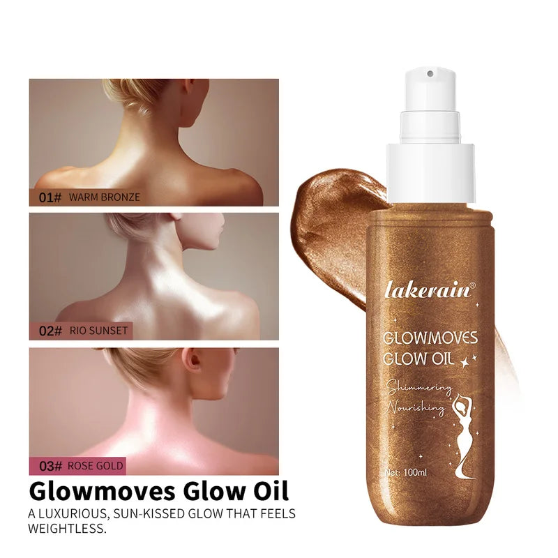Hydrating Glow Body Oil with Shimmer and Tropical Scent - 100ml