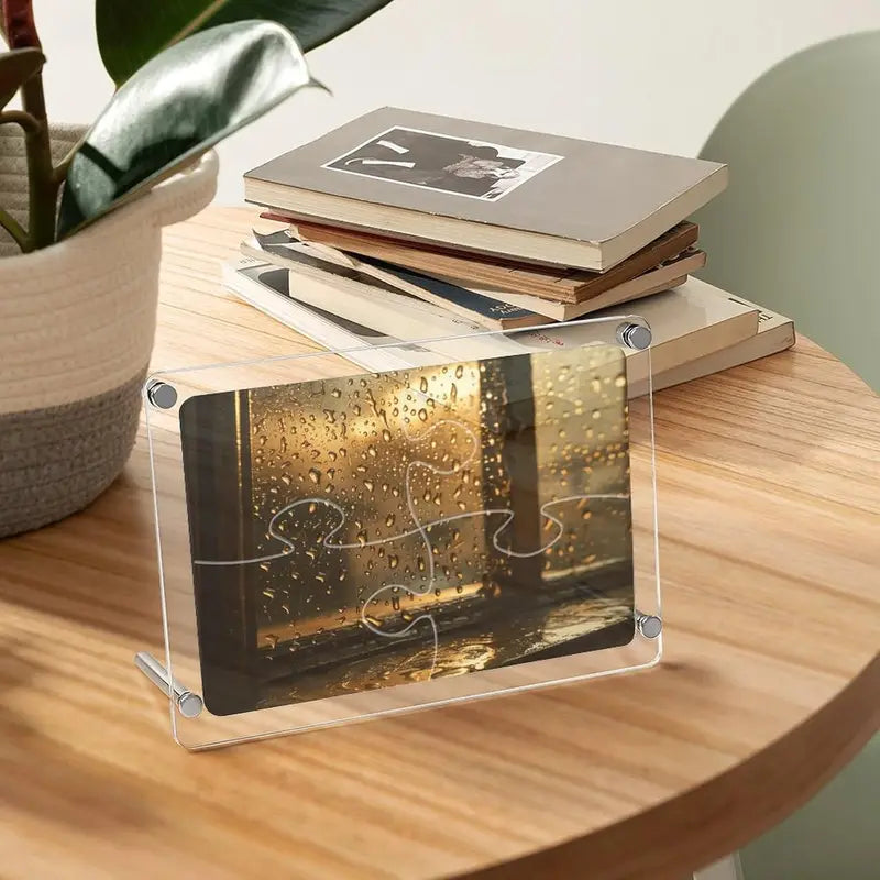 Personalized Acrylic Puzzle Display Stand for Desk Decor Custom Photo Gift