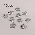 Star Shaped Hair Clips Set - Silver Non-Slip Metal Hair Accessories for Women