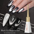 Holographic Mirror Cat Eye Gel Nail Polish with Magnetic Galactic Effect - 10ml, Soak Off UV LED