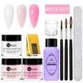 Professional Nail Acrylic Powder & Liquid Set - 8PCS Nail Art Kit with Brush