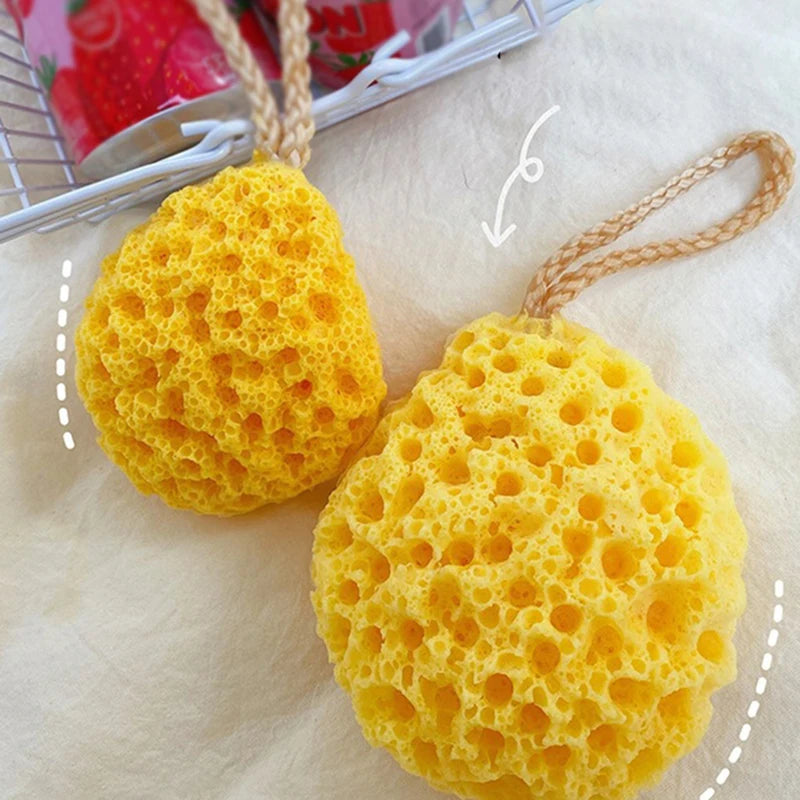 Cute Honeycomb Bath Sponge Ball - Soft Japanese Shower Loofah for Kids & Adults