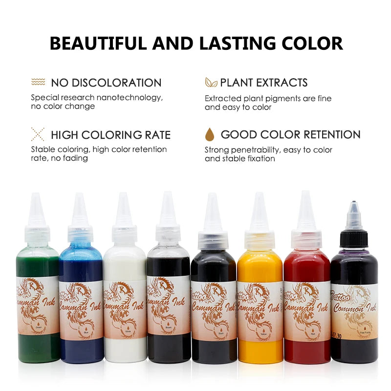 Semi Permanent Airbrush Tattoo Ink for Body Art & Makeup - 100ml
