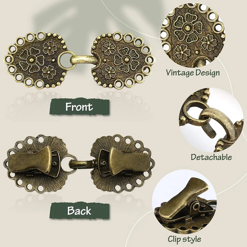 Vintage Sweater Clips Cardigan Collar Brooches for Women Girls - Gift Ready