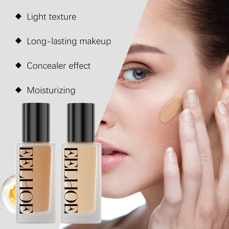 Matte Liquid Foundation Long Lasting Waterproof Full Cover Makeup Base Concealers