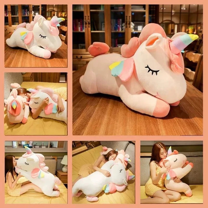 Cute Pony Plush Toy Rainbow Unicorn Doll Kids Gift