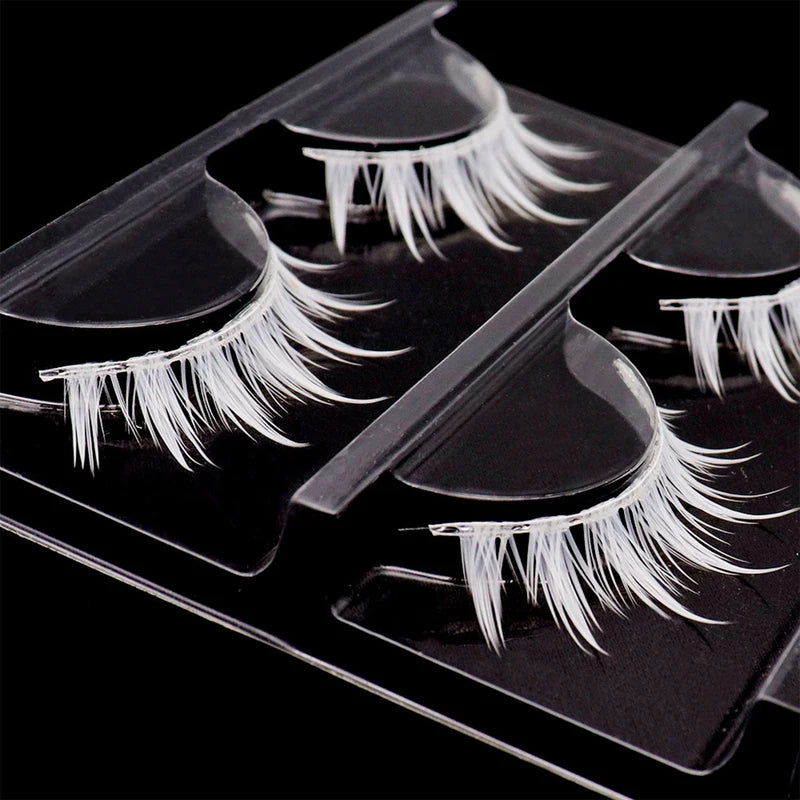 White Feather False Eyelash Strips for Cosplay and Costume Makeup
