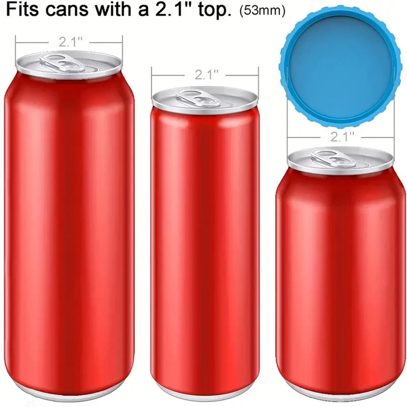 6 Pack Silicone Can Lids - Leakproof Soda & Beer Bottle Seals