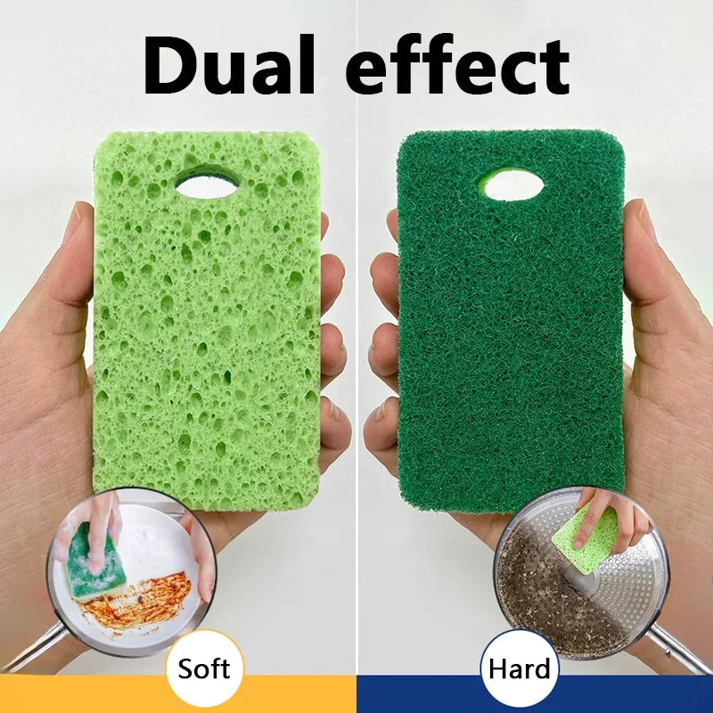 Reusable Wood Pulp Cotton Sponge Wipe - Household Cleaning Pad, Eco-Friendly, 10.5x7cm